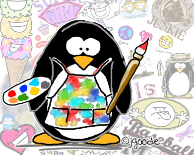 Artist penguin by JGoode Artist penguin by JGoode