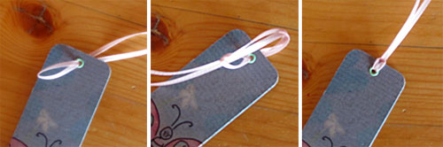adding ribbon to hand made bookmark adding ribbon to hand made bookmark