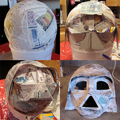 Making a paper mache Darth Vader Mask Making a paper mache Darth Vader Mask