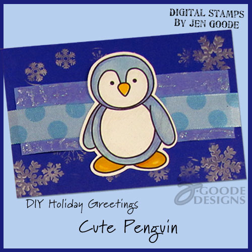 Handmade notecard featuring penguin art by Jen Goode Handmade notecard featuring penguin art by Jen Goode