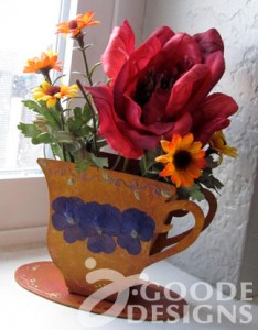 Sizzix tea cup flower bouquet by JGoode Designs